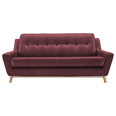G Plan Vintage The Fifty Three Leather Large 3 Seater Sofa Capri Leather Claret